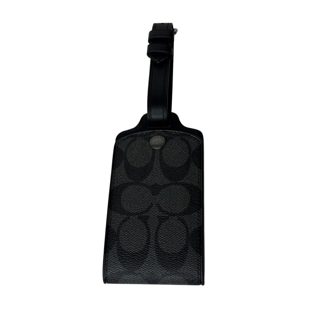 Coach Luggage Tag In Signature Canvas black signature New